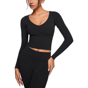 قمصان نسائية قصيرة الأكمام للتمرين ورقبة على شكل حرف V قمصان رياضية مبطنة كاجوال لليوجا والجيم in Kuwait