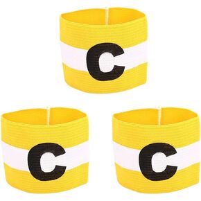 Football Soccer Elastic Captain Armband Basketball Player Bands for Kids and Youth, 3 Pack