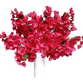 Pack of 8-31.5 inch Silk Bougainvillea Flowers Stems Artificial Bougainvillea Floral Branches for Home Wedding Garden Decor Table Centerpieces Storefront Restaurant (Fuchsia - Pack of 8)