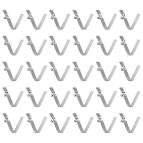 30pcs Single Button Kayak Paddle Snap Spring Clip 9x12x55mm 65Mn Spring Steel V-Shaped Hollow Lift Telescopic Locking Tube Pole Clips for Tent Umbrella Camping