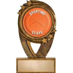 Crown Awards Gold Sporting Clays Trophies, 5" H Resin Sporting Clays Trophy, Engraving Included Prime