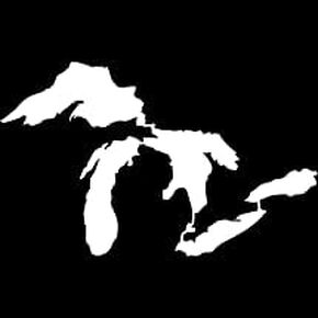 Great Lakes Decal |White | Made in USA by Stick This! | Sticker for Car or Truck Windows, Laptop, Water Bottle, Tablets etc. | 6" x 4" |