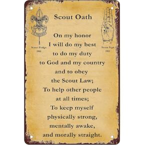 ملصق سفر عتيق-1911 Boy Scout Oath Retro Poster Metal Tin Sign Chic Art Iron Painting Bar People Cave Cafe Family Garage Wall Decor, 8x12inch in Kuwait