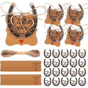 30 Pcs Good Lucky Horseshoe Wedding Favors Vintage Metal Horseshoeswith Kraft Tags Rustic Horse Shoe Gifts for Wedding Party for Kentucky Derby Party Decorations Vintage Wedding Party Decorations