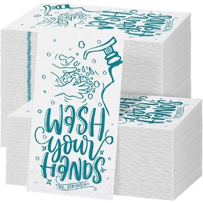 Ruisita 150 Pack Disposable Bathroom Napkins Wash Your Hands Paper Napkins Bathroom Etiquette Guest Dinner Napkins Decorative Paper Hand towels for Bathroom Wedding Birthday Anniversary, Black