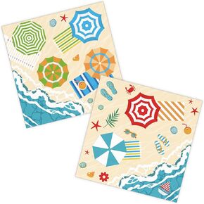 DYLIVeS Animal World Map Party Napkins, Safari Woodland Atlantic Blue Ocean Animals Luncheon Cocktail Paper Napkins for Boys Birthday Party Supplies Baby Shower Birthday Decorations, 50 Pack, 3-Ply