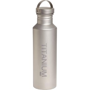 Vargo Titanium Water Bottle with Ti Lid | 100% Titanium Construction | 650 ml Capacity | Weighs 3.9 ounces