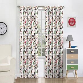 ECLIPSE Forest Friends Thermal Insulated Single Panel Rod Pocket Room Darkening Privacy Curtains for Nursery, 42 in x 63 in, Multicolor