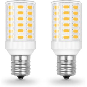 Freezer LED Light Bulb Kei D28a Kel2811 KEI D28X E17 Intermediate Base 6W 3000K Soft White 820LM Bright 100-265V Refrigerator Bulb Waterproof for Kitchen Stovetop Lights Chandelier Lighting (2 Pack)