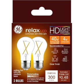 GE 31313 A15 Relax Hd Led Light Bulb, 4 Watts