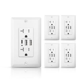 USB Outlet with 3 USB Ports, 30W 6Amp USB C Wall Outlets Receptacles, 15A Tamper Resistant Receptacle with 2 USB Type A & 1 Type C Port, UL & FCC Listed, White