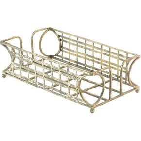 Boston International New York Art Deco Stripes Guest Towel Holder Caddy, 8.75 x 4.75-Inches, Silver Foil