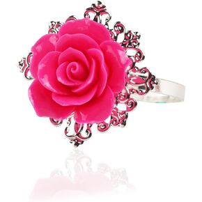 Holibanna 10pcs Dinner Napkin Ring Metal Rose Holiday Napkin Holder Wedding Napkin Ring Napkin Rings for Wedding Rose Flower Napkin Rings Decor Banquet Napkin Holder Roses