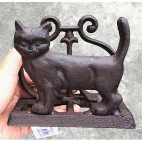 5.3"x4.5"x2.6" Vintage Cast Iron Napkin Holder Cat Freestanding Tissue Dispenser Decor Status Tissue paper holder wrought iron napkin holder tissue box tissue rack wedding party supplies