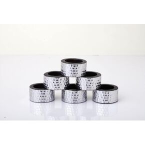 GURU JEE™ Handmade Napkin Rings Set Holders 1.5 Inch in Size Artisan Crafted in India (8, Wood and Copper)