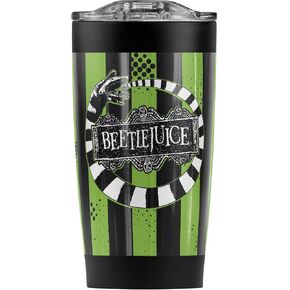 Logovision Beetlejuice Beetle Worm Stainless Steel Tumbler 20 oz Coffee Travel Mug/Cup, Vacuum Insulated & Double Wall with Leakproof Sliding Lid | Great for Hot Drinks and Cold Beverages