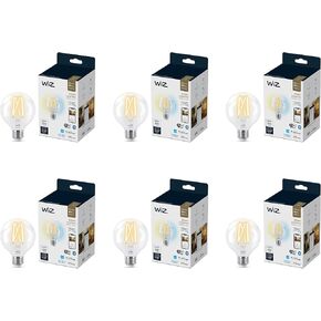 WiZ Connected 60W G25 Tunable White Filament LED Smart Light Bulbs - Connects to Your Wi-Fi - E26 Smart Bulb - Control with Voice or App + Activate with Motion - Matter Compatible - 1 Pack