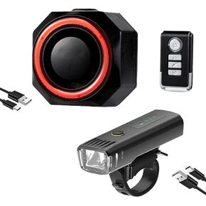 Bike Tail Light with Turn Signals and Alarm Automatic Brake Light Wireless Remote Control USB Rechargeable Front Rear Bicycle Light Waterproof