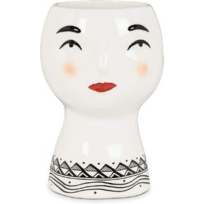 Abbott Collection 27-VOGUE-101 Pretty Lady Head Vase/Planter, 1 EA, White/Black