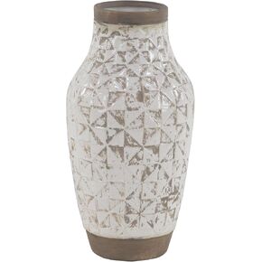 Deco 79 Ceramic Decorative Vase Centerpiece Vase, Flower Vase for Home Decoration 8" x 8" x 16", White