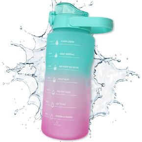 Big Water Bottle, Dishwasher Safe BPA Free Drinking Water, Dark Knight Black 2.2L, Great for Gym Fitness Workout Sports Hiking and More