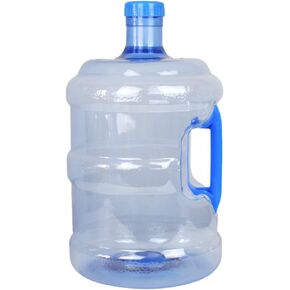 Wakauto Plastic Water Bottle With Screw Caps 2 Gallons Reusable Water Bottle Jug Container With Cap, Easy Grip Carry Handle For Sports Camping
