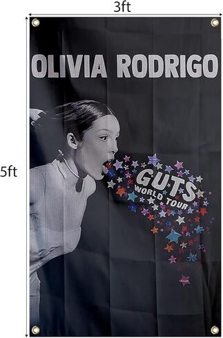 Olivia Singer 3x5Ft Tapestry Rodrigo Guts Tapestry with 4 Grommets Music Album Cover Wall Hanging for Outdoor Indoor Decor in Saudi Arabia