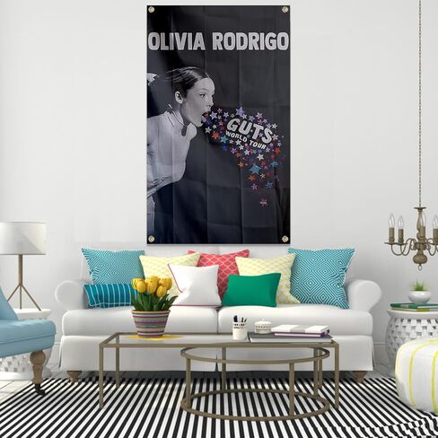 Olivia Singer 3x5Ft Tapestry Rodrigo Guts Tapestry with 4 Grommets Music Album Cover Wall Hanging for Outdoor Indoor Decor in Saudi Arabia