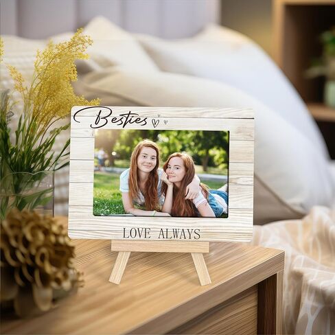Bestie Photo Frame, Bestie Love Always Frames, Friend Birthday Gifts For Women, Best Friend Friendship Gifts For Women Friends Birthday Christmas, Tabletop Picture Frame With Easel (A43) in Saudi Arabia