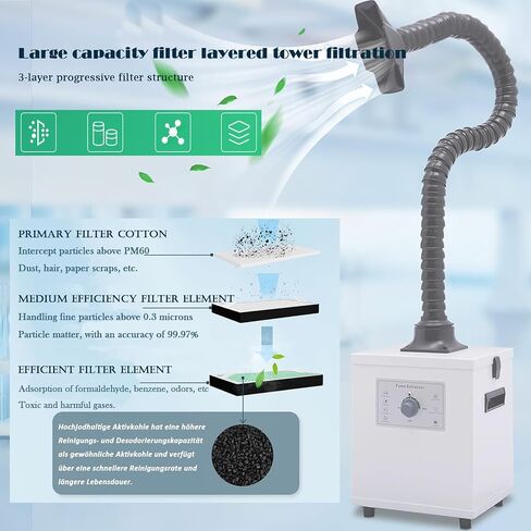 مستخرج أبخرة اللحام - شفط قوي بقدرة 150 وات، نظام ترشيح ثلاثي المراحل لامتصاص دخان اللحام بالليزر وإصلاح المكونات الإلكترونية لحام سطح المكتب in Saudi Arabia