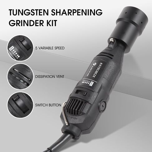 Tungsten Electrode Sharpener Grinder TIG Welding Set, ALUMINUM TIG Sharpener Welding Tungsten Grinder Head 12 Holes Rotary Tool, with Slot Tungsten Sharpener Multi-Angle, 5pc Wheels in Saudi Arabia