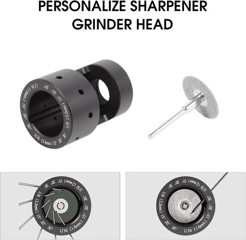 Tungsten Electrode Sharpener Grinder TIG Welding Set, ALUMINUM TIG Sharpener Welding Tungsten Grinder Head 12 Holes Rotary Tool, with Slot Tungsten Sharpener Multi-Angle, 5pc Wheels in Saudi Arabia