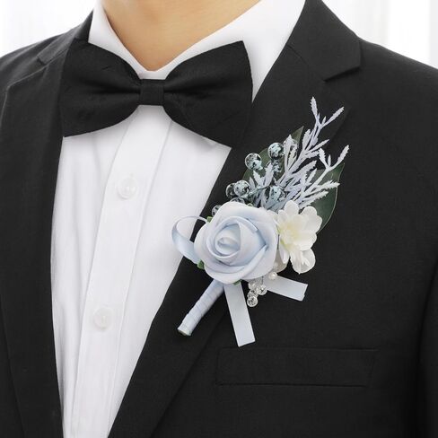 SOJOCK Set of 6 Boutonnieres for Men,Men's Boutonnieres with Pins-Perfect for Weddings,Ceremonies,Anniversaries,Dinner Parties,and Dance Parties in Saudi Arabia