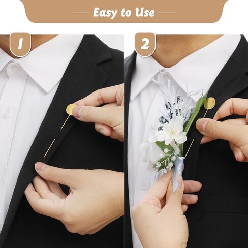 SOJOCK Set of 6 Boutonnieres for Men,Men's Boutonnieres with Pins-Perfect for Weddings,Ceremonies,Anniversaries,Dinner Parties,and Dance Parties in Saudi Arabia