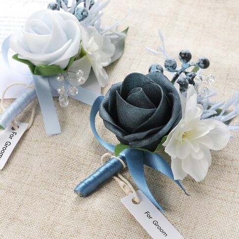SOJOCK Set of 6 Boutonnieres for Men,Men's Boutonnieres with Pins-Perfect for Weddings,Ceremonies,Anniversaries,Dinner Parties,and Dance Parties in Saudi Arabia