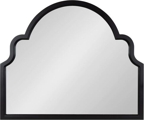 Kate and Laurel Hogan Wooden Arched Wall Mirror, 20 x 30, Rustic Brown, Vintage Farmhouse Moroccan Arch Wood Mirror with Unique Scalloped Corners and Modern Shape in Saudi Arabia