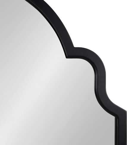 Kate and Laurel Hogan Wooden Arched Wall Mirror, 20 x 30, Rustic Brown, Vintage Farmhouse Moroccan Arch Wood Mirror with Unique Scalloped Corners and Modern Shape in Saudi Arabia
