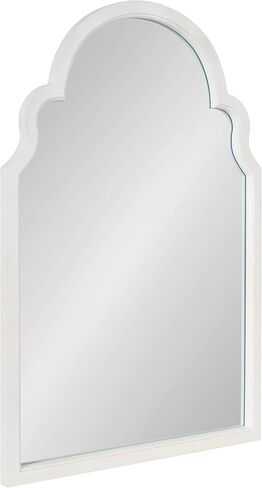 Kate and Laurel Hogan Wooden Arched Wall Mirror, 20 x 30, Rustic Brown, Vintage Farmhouse Moroccan Arch Wood Mirror with Unique Scalloped Corners and Modern Shape in Saudi Arabia