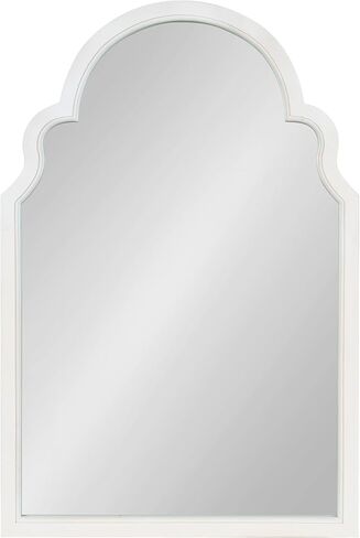 Kate and Laurel Hogan Wooden Arched Wall Mirror, 20 x 30, Rustic Brown, Vintage Farmhouse Moroccan Arch Wood Mirror with Unique Scalloped Corners and Modern Shape in Saudi Arabia