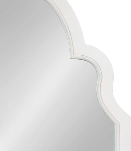 Kate and Laurel Hogan Wooden Arched Wall Mirror, 20 x 30, Rustic Brown, Vintage Farmhouse Moroccan Arch Wood Mirror with Unique Scalloped Corners and Modern Shape in Saudi Arabia