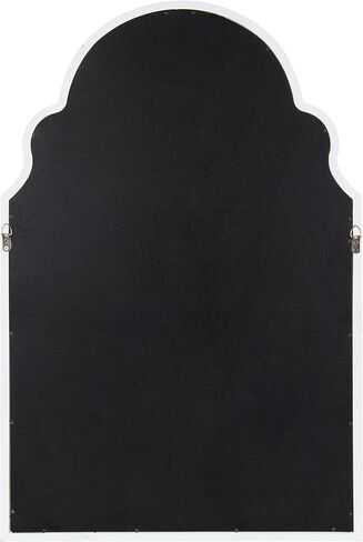 Kate and Laurel Hogan Wooden Arched Wall Mirror, 20 x 30, Rustic Brown, Vintage Farmhouse Moroccan Arch Wood Mirror with Unique Scalloped Corners and Modern Shape in Saudi Arabia