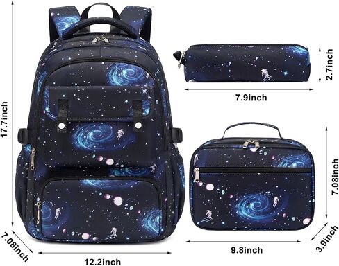 حقيبة ظهر للأولاد، حقيبة ظهر Galaxy للأولاد، حقائب مدرسية للكتب الابتدائية، حقيبة ظهر للمدرسة الابتدائية، حقيبة ظهر للأطفال مع صندوق غداء وحقيبة أقلام in Kuwait