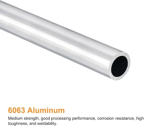 uxcell 6063 Aluminum Round Tube, 16mm OD 12mm Inner Dia 400mm Length Pipe Tubing for Industry DIY Projects in Saudi Arabia