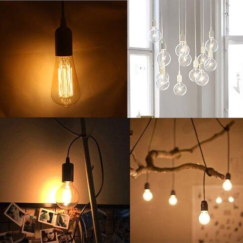 Rextin E26/E27 LED Light socket 13FT extension cord with On/Off switch and US AC Power Plug Bulb Socket for Pendant Lighting Bulb Lamp in Kitchen Bedroom Restaurant (13ft) in Saudi Arabia
