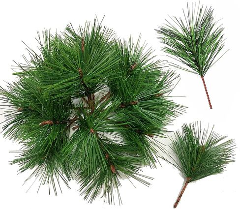 Artificial Green Pine Needles Branches Fake Small Pine Twigs Stems Evergreen Picks Holiday Tree Decorations in Saudi Arabia