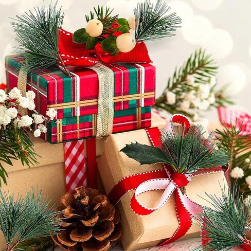 Artificial Green Pine Needles Branches Fake Small Pine Twigs Stems Evergreen Picks Holiday Tree Decorations in Saudi Arabia