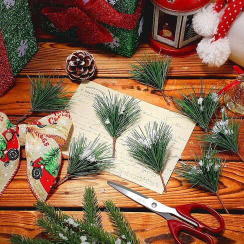 Artificial Green Pine Needles Branches Fake Small Pine Twigs Stems Evergreen Picks Holiday Tree Decorations in Saudi Arabia