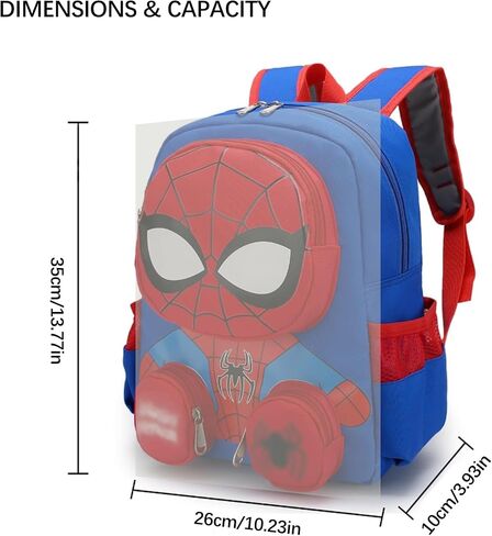 3D Kids Comic Backpacks for Preschool, Toddler School Bag for Ages 3-6, Little Boy&Girl Birthday Gift School Bag with Hanging Lightweight Cartoon Backpack For Boys in Saudi Arabia
