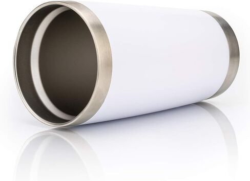 CIVAGO 20oz Tumbler with Lid and Straw, Stainless Steel Vacuum Insulated Coffee Tumbler Cup, Double Wall Powder Coated Travel Mug (White, 1 Pack) in Saudi Arabia
