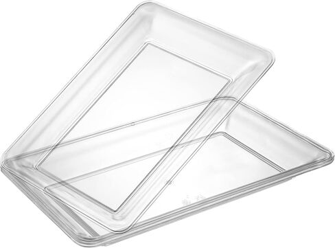 PLASTICPRO Plastic Serving Trays - Serving Platters Rectangle 10 X 14 Disposable Party Dish Black Pack of 4 in Saudi Arabia